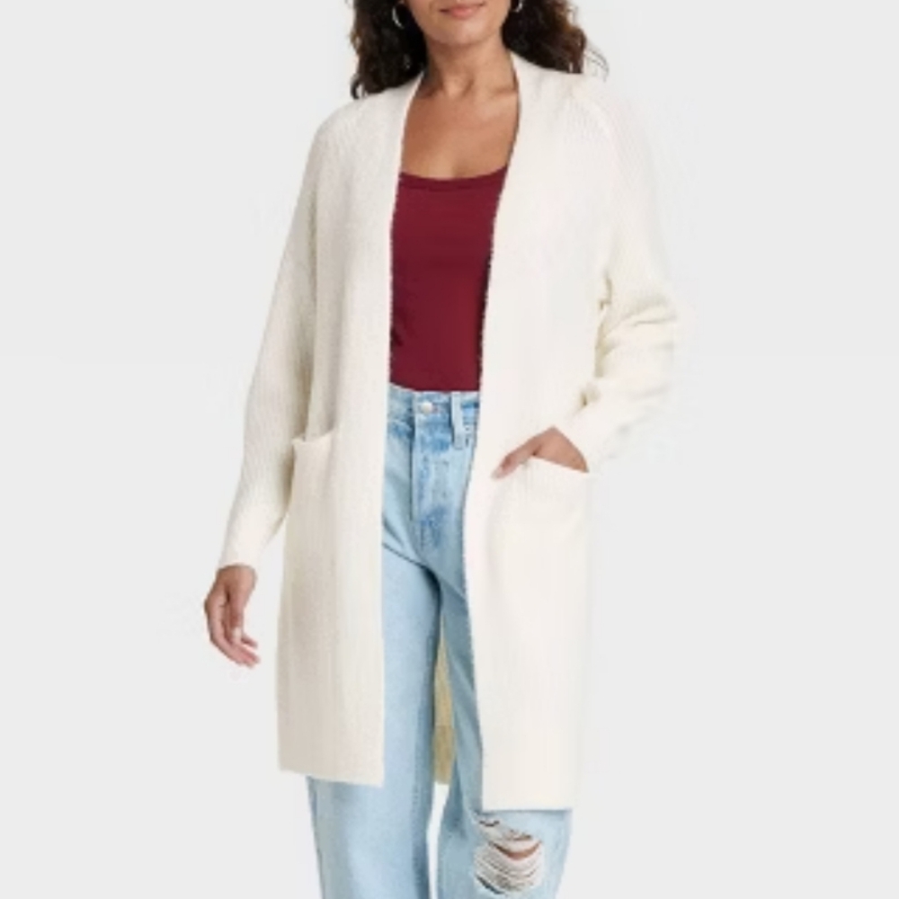 NWT Universal Thread Cream Open Style Sweater Cardigan Size XS